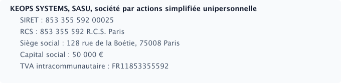 Informations éditeur du site